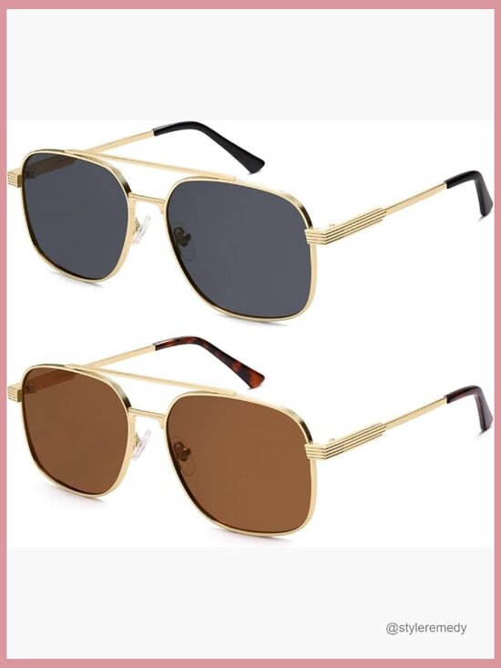Polarized Square Aviator Sunglasses UV Protection Men Women